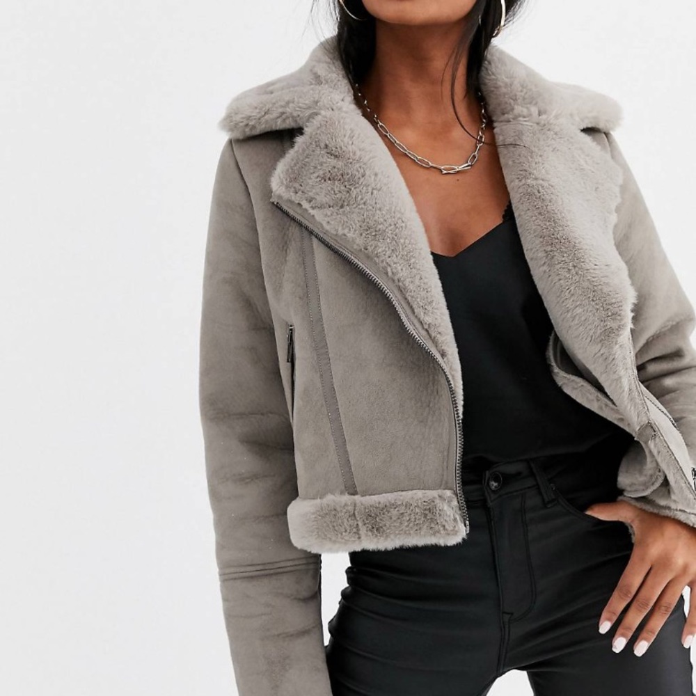 Stradivarius cropped aviator jacket